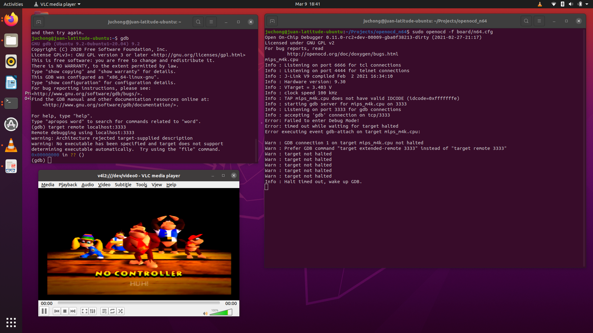 OpenOCD Successfully Connecting to the N64 CPU!